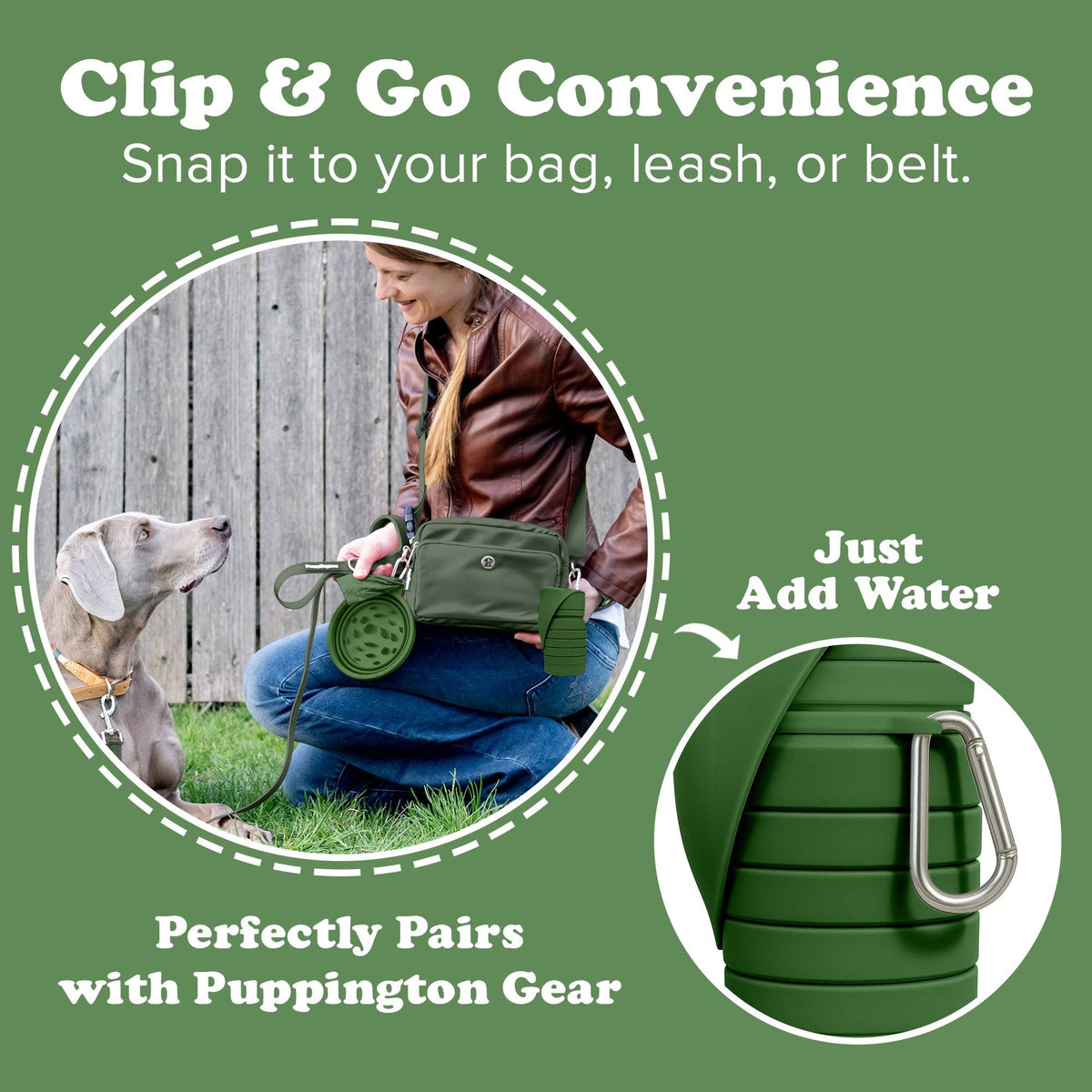 2-in-1 Collapsible Dog Water Bottle
