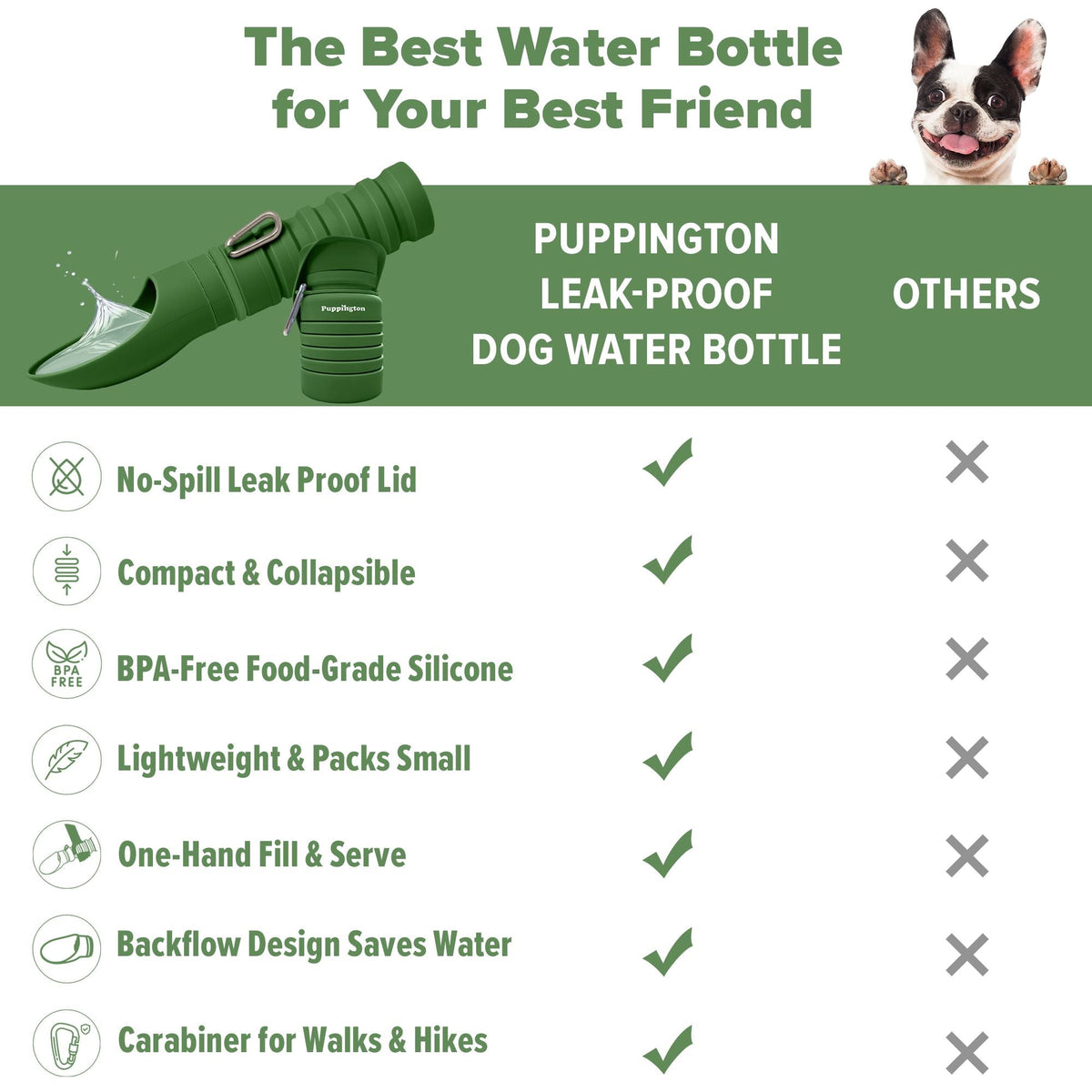 2-in-1 Collapsible Dog Water Bottle