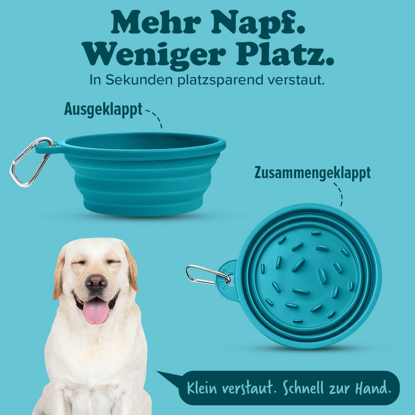 Schleckmatten-Reisenapf mit Slow-Feeding-Struktur 6-Pack