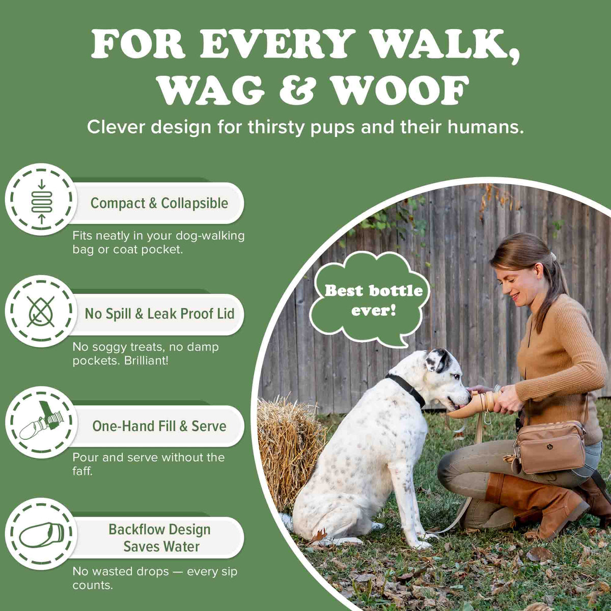 2-in-1 Collapsible Dog Water Bottle