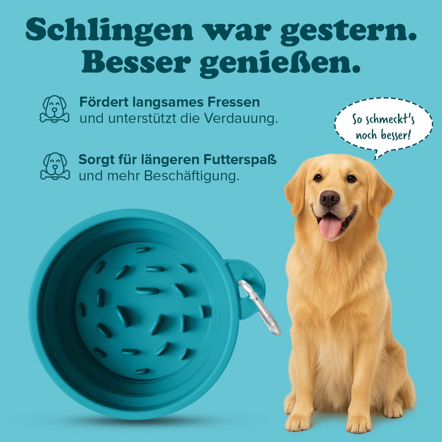 Schleckmatten-Reisenapf mit Slow-Feeding-Struktur 6-Pack