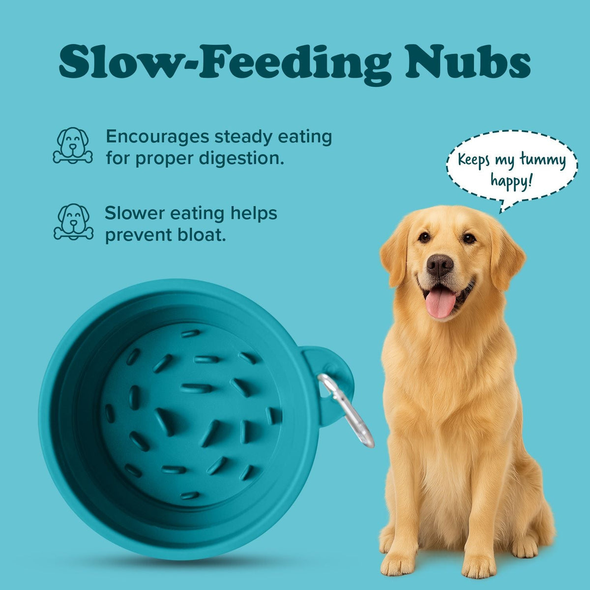 2-in-1 Slow-Feed Travel Dog Bowl & Lick Mat - Non-Slip