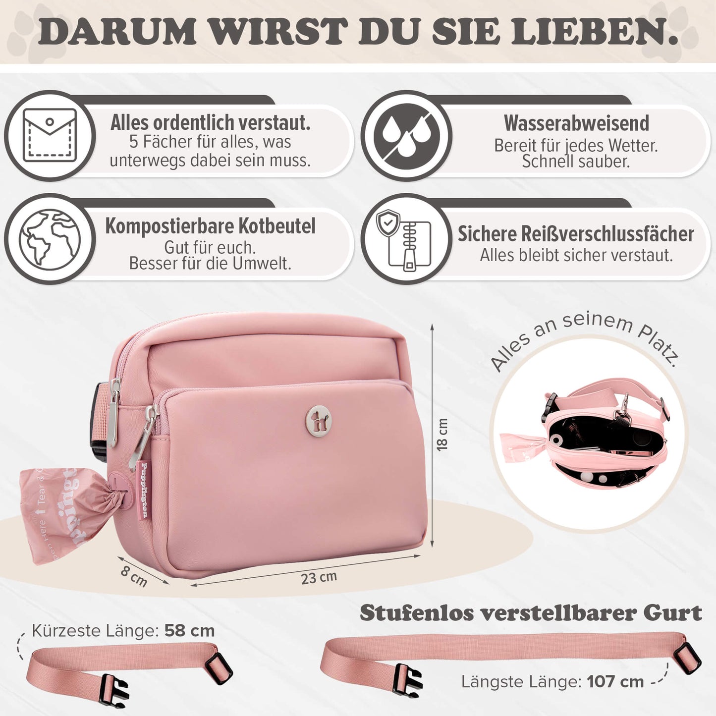 3-in-1 Gassitasche mit passendem Kotbeutelspender