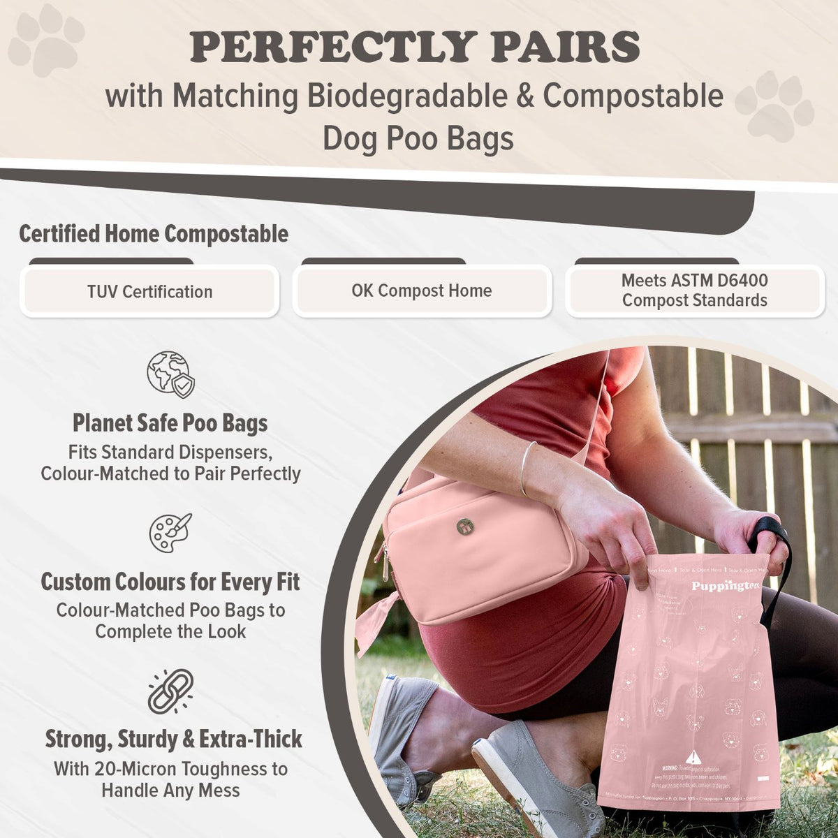 PRE-ORDER Puppington 3-in-1 Crossbody Dog Treat Pouch with Matching Poop Bags